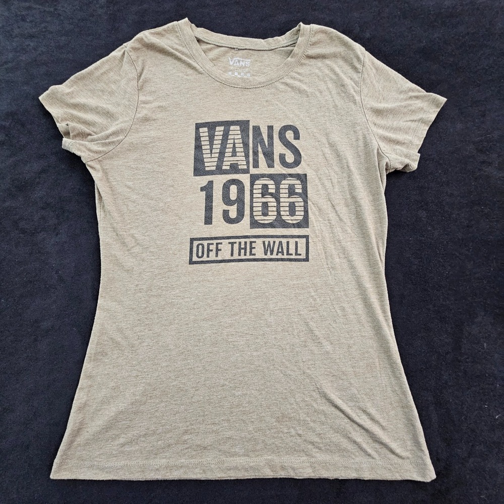 Vans Off‎ the Wall 1966 Brown Short Sleeve T-Shirt Women's XL